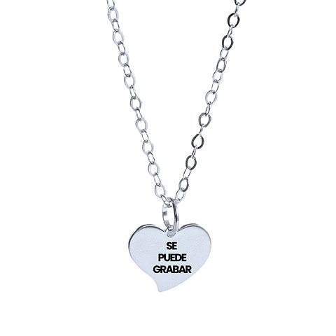 Cadena de Plata 925 & Corazón Alargado Personalizable