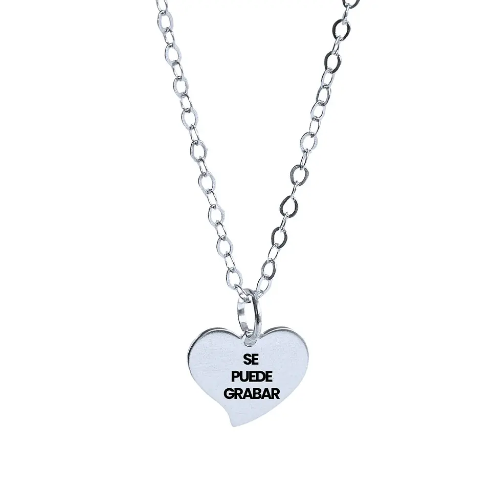 Cadena de Plata 925 & Corazón Alargado Personalizable 2