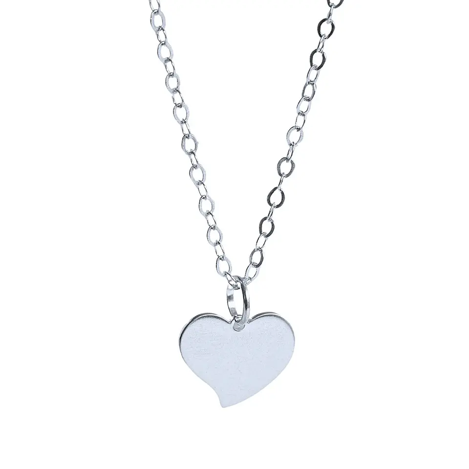Cadena de Plata 925 & Corazón Alargado Personalizable 1