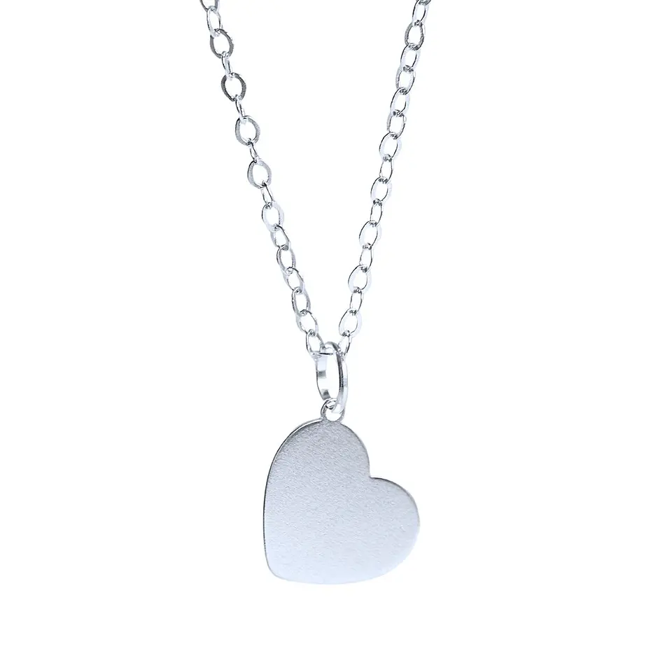 Cadena de Plata 925 & Corazón Inclinado Personalizable 3