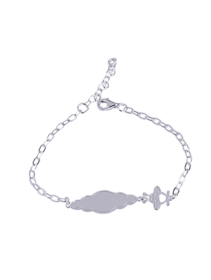 Pulsera Piocha de Plata Pequeño Aviador Personalizada