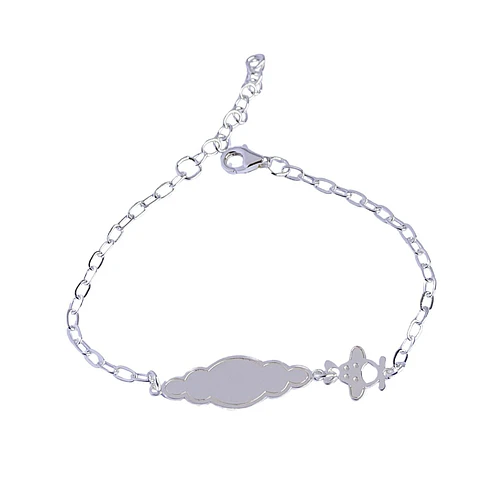 Pulsera Piocha de Plata Pequeño Aviador Personalizada