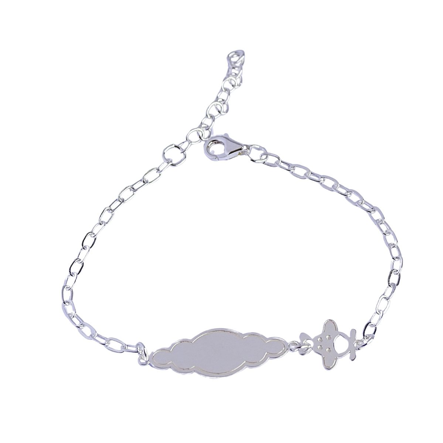 Pulsera Piocha de Plata Pequeño Aviador Personalizada 1