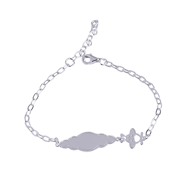 Pulsera Piocha de Plata Pequeño Aviador Personalizada 1