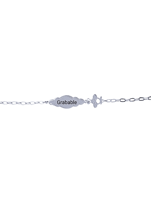 Pulsera Piocha de Plata Pequeño Aviador Personalizada