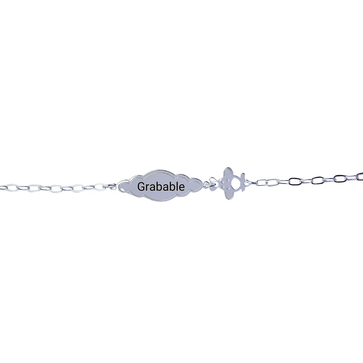 Pulsera Piocha de Plata Pequeño Aviador Personalizada 2