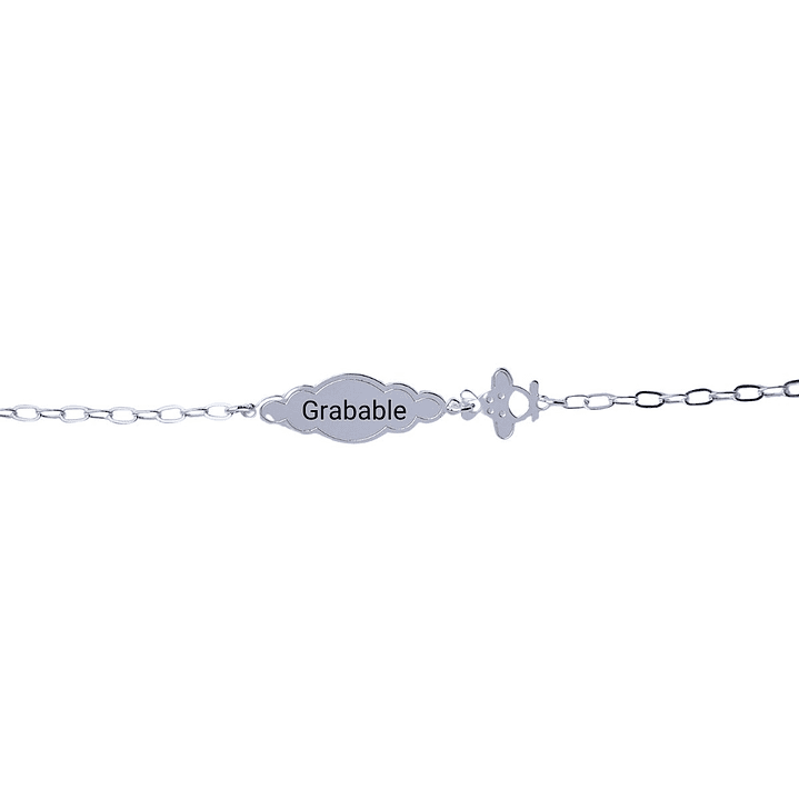 Pulsera Piocha de Plata Pequeño Aviador Personalizada 2