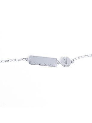 Pulsera Piocha de Plata Pequeño Capitan Personalizada