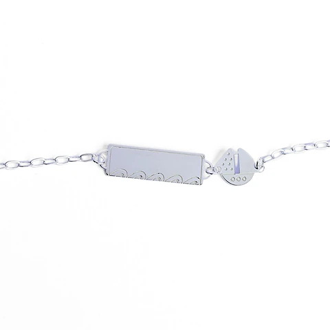 Pulsera Piocha de Plata Pequeño Capitan Personalizada