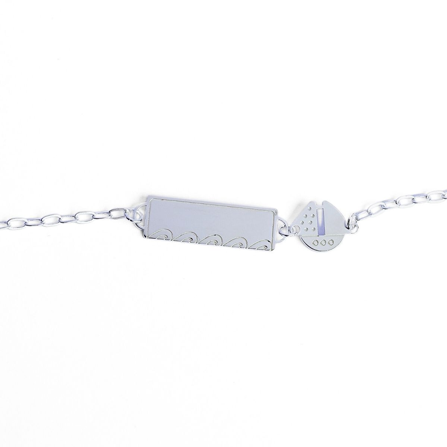 Pulsera Piocha de Plata Pequeño Capitan Personalizada 2