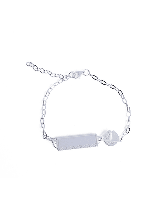 Pulsera Piocha de Plata Pequeño Capitan Personalizada