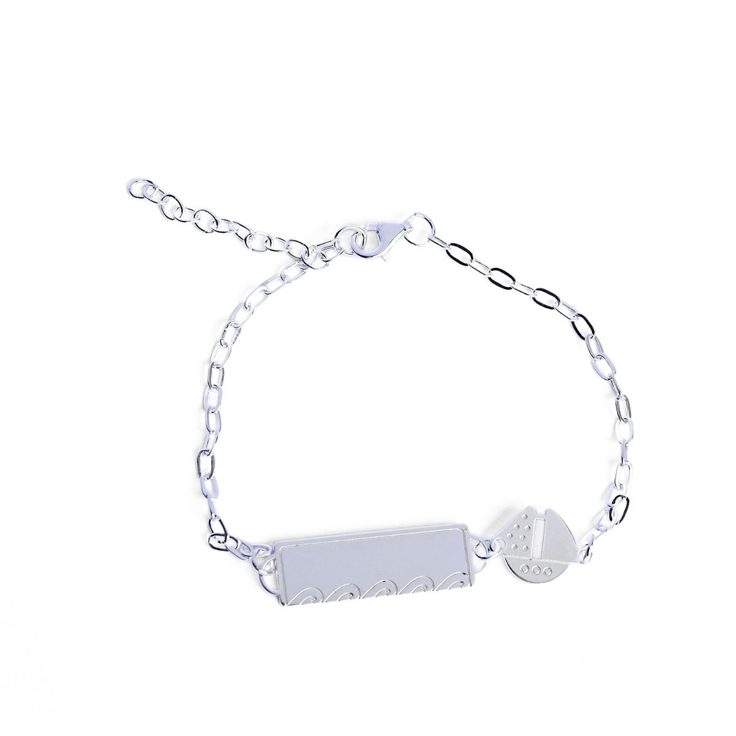 Pulsera Piocha de Plata Pequeño Capitan Personalizada 1