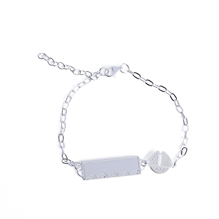 Pulsera Piocha de Plata Pequeño Capitan Personalizada 1