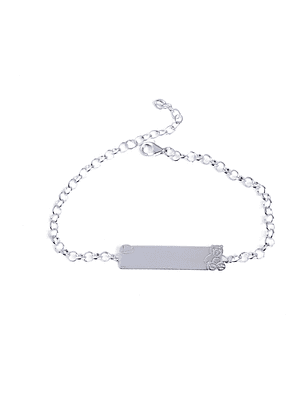 Pulsera Piocha de Plata Oso Teddy Personalizada