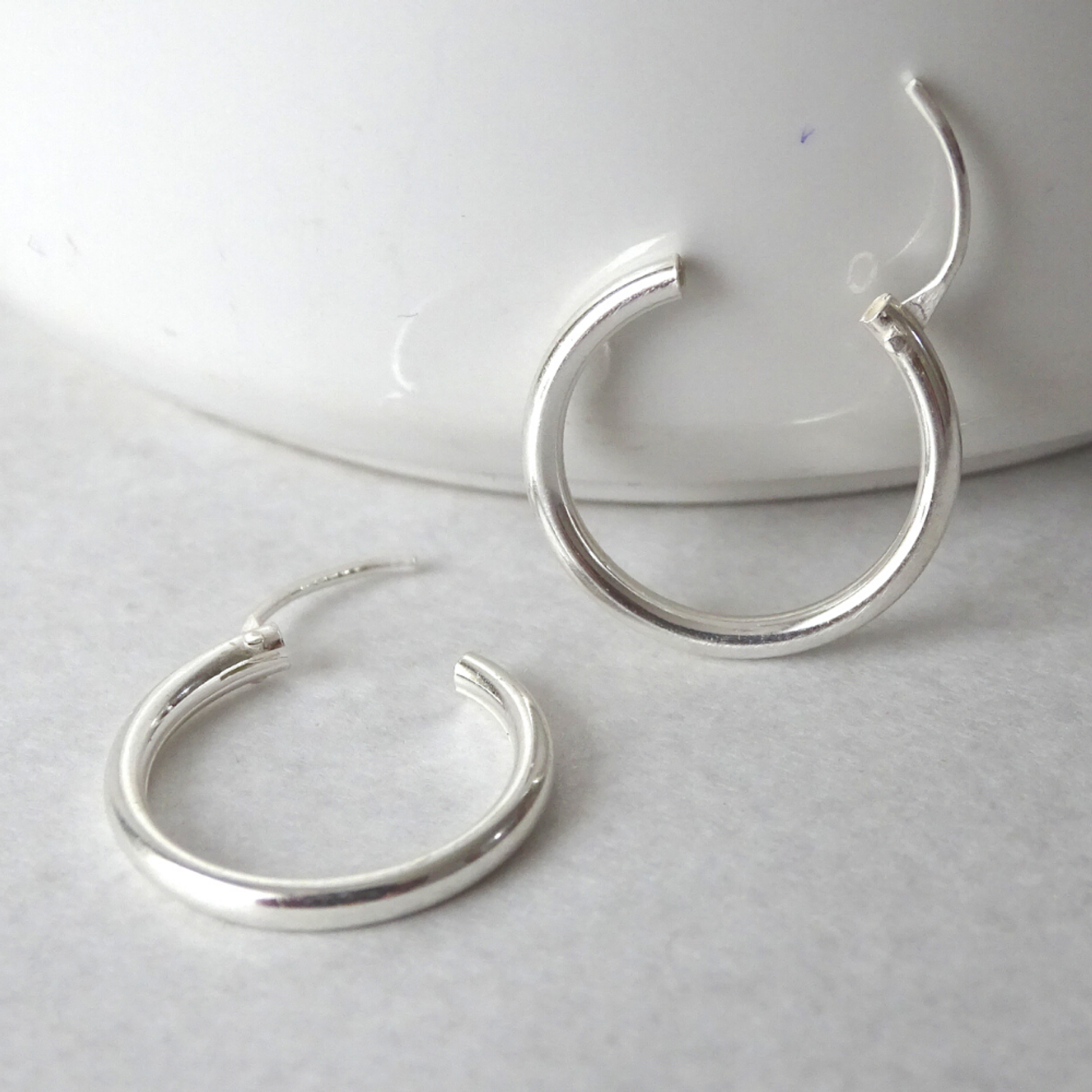 Aros De Plata 925 Argollas 14mm 3