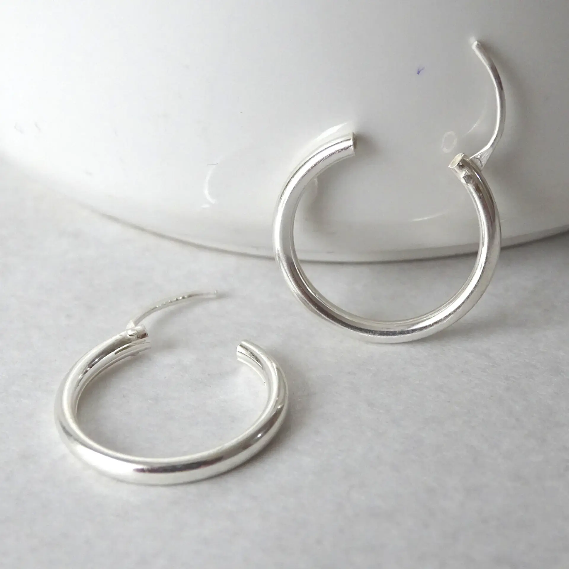 Aros De Plata 925 Argollas 14mm 3