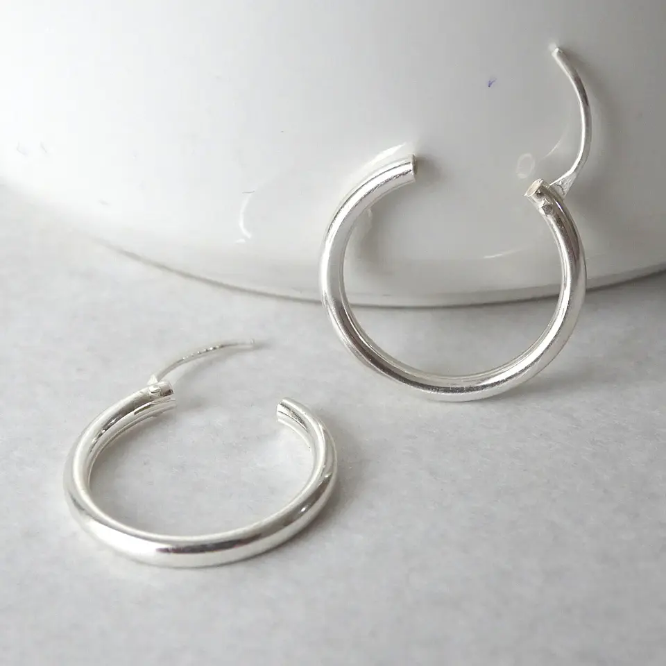 Aros De Plata 925 Argollas 14mm 3