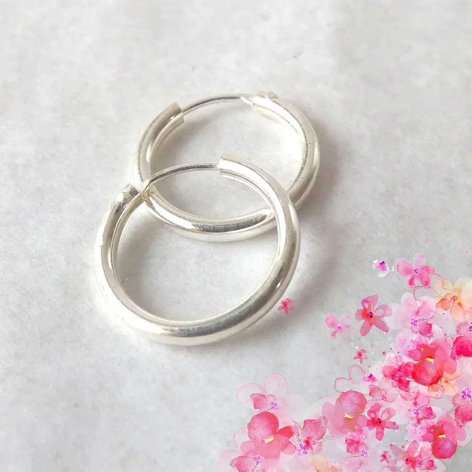 Aros De Plata 925 Argollas 14mm 4