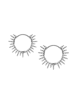 Aros De Plata Con Baño De Oro Argollas Sol Plateado