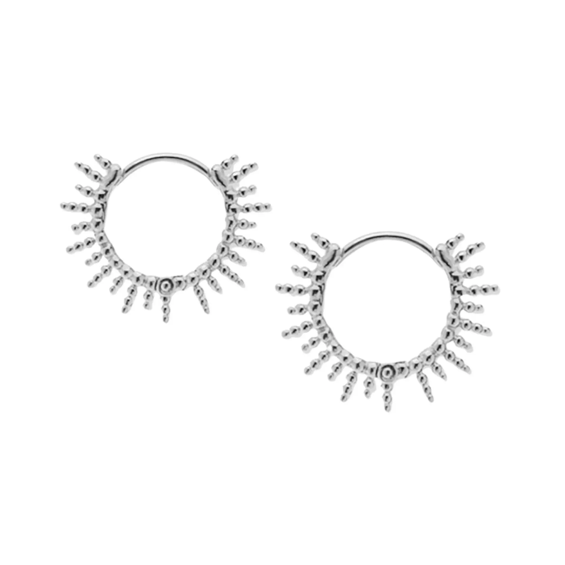 Aros De Plata Con Baño De Oro Argollas Sol Plateado 3