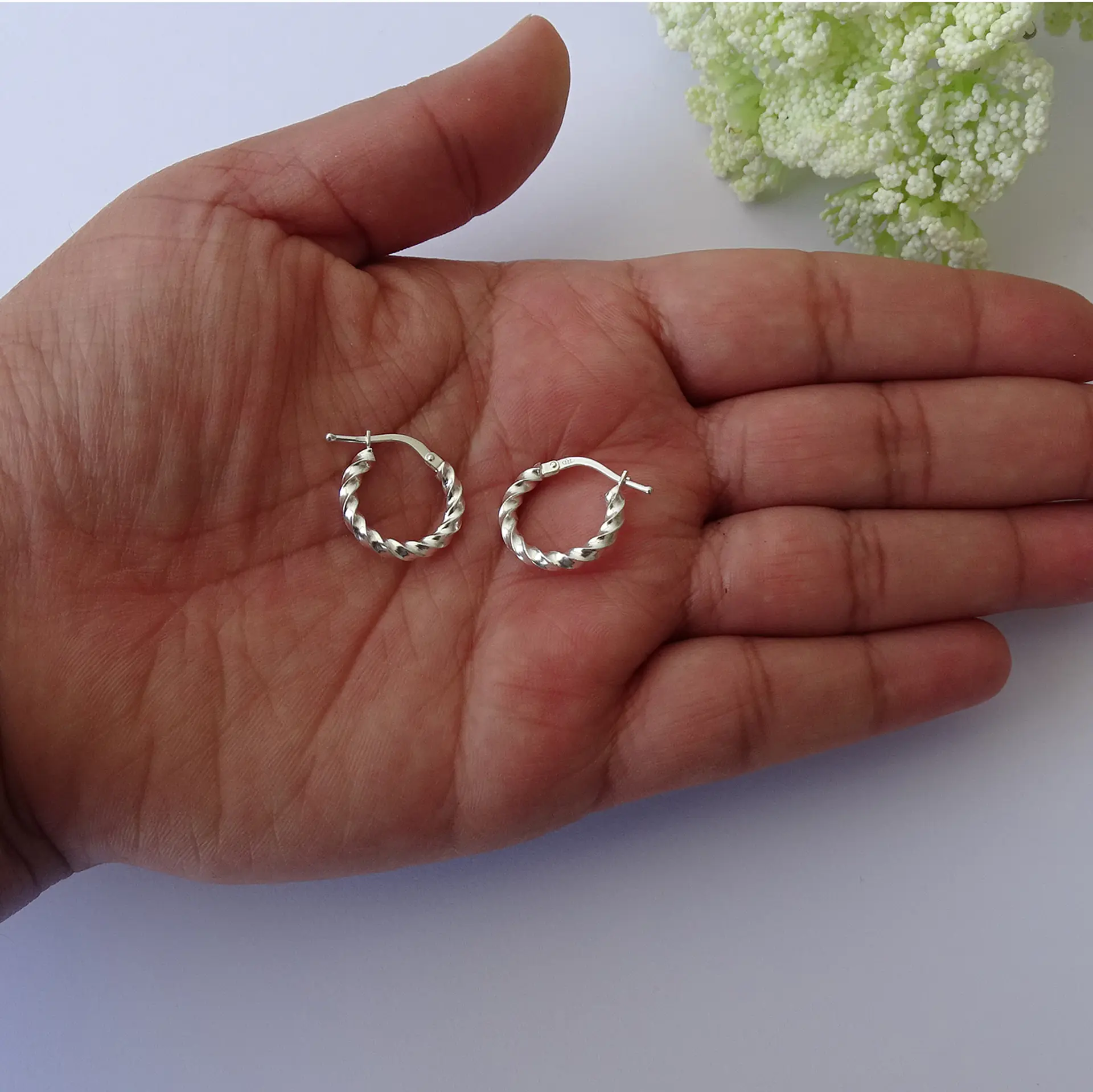 Aros De Plata 925 Argollas Enroscada 4