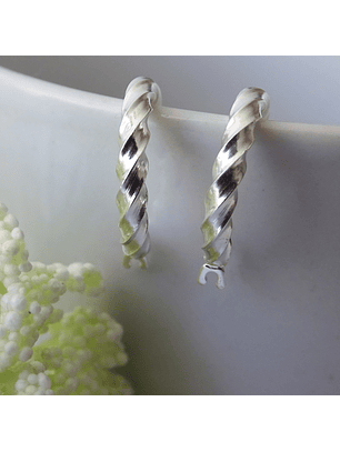 Aros De Plata 925 Argollas Enroscada