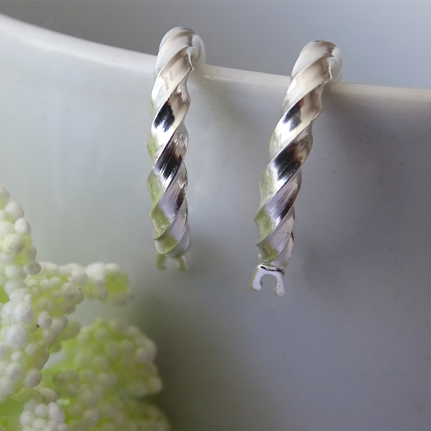 Aros De Plata 925 Argollas Enroscada 2