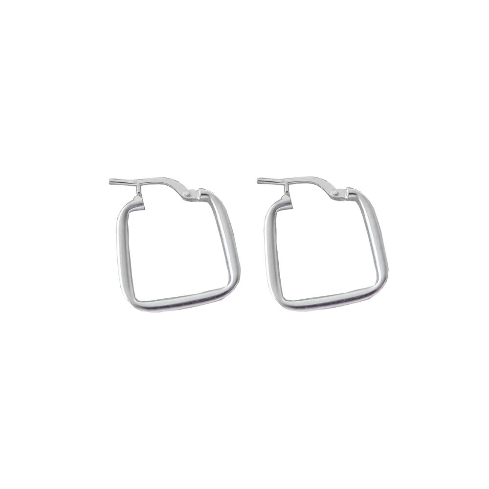 Argollas Cuadradas Plata 925 · 15 MM