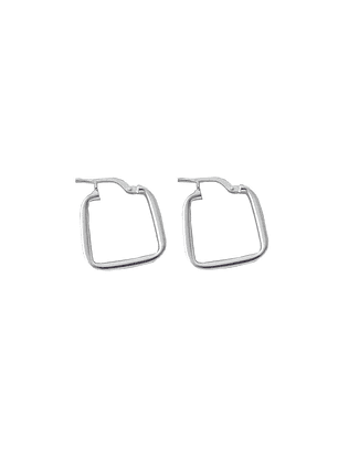 Aros De Plata 925 Argollas Cuadradas