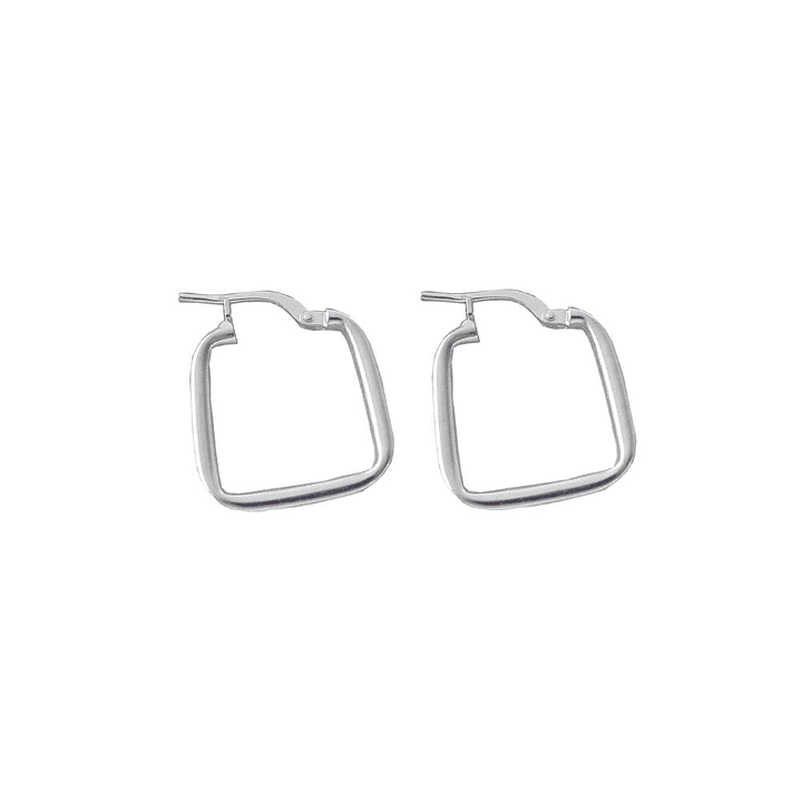 Aros De Plata 925 Argollas Cuadradas 1