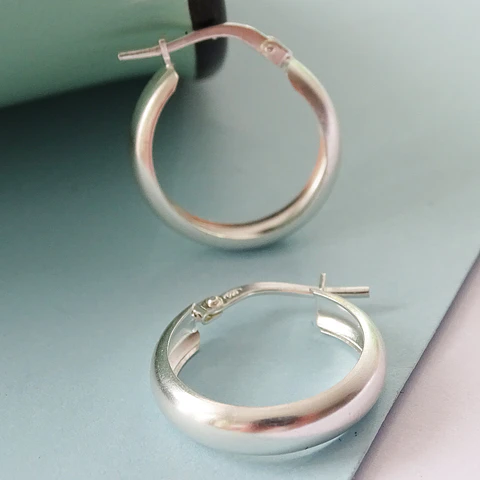 Aros De Plata 925 Argollas Lisa 2cm