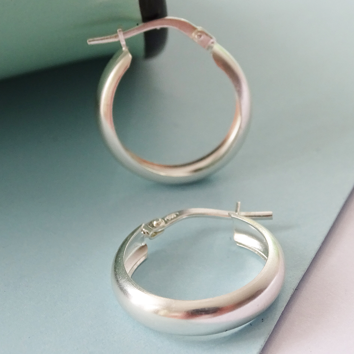 Aros De Plata 925 Argollas Lisa 2cm 2