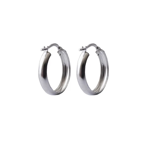 Aros De Plata 925 Argollas Lisa 2cm