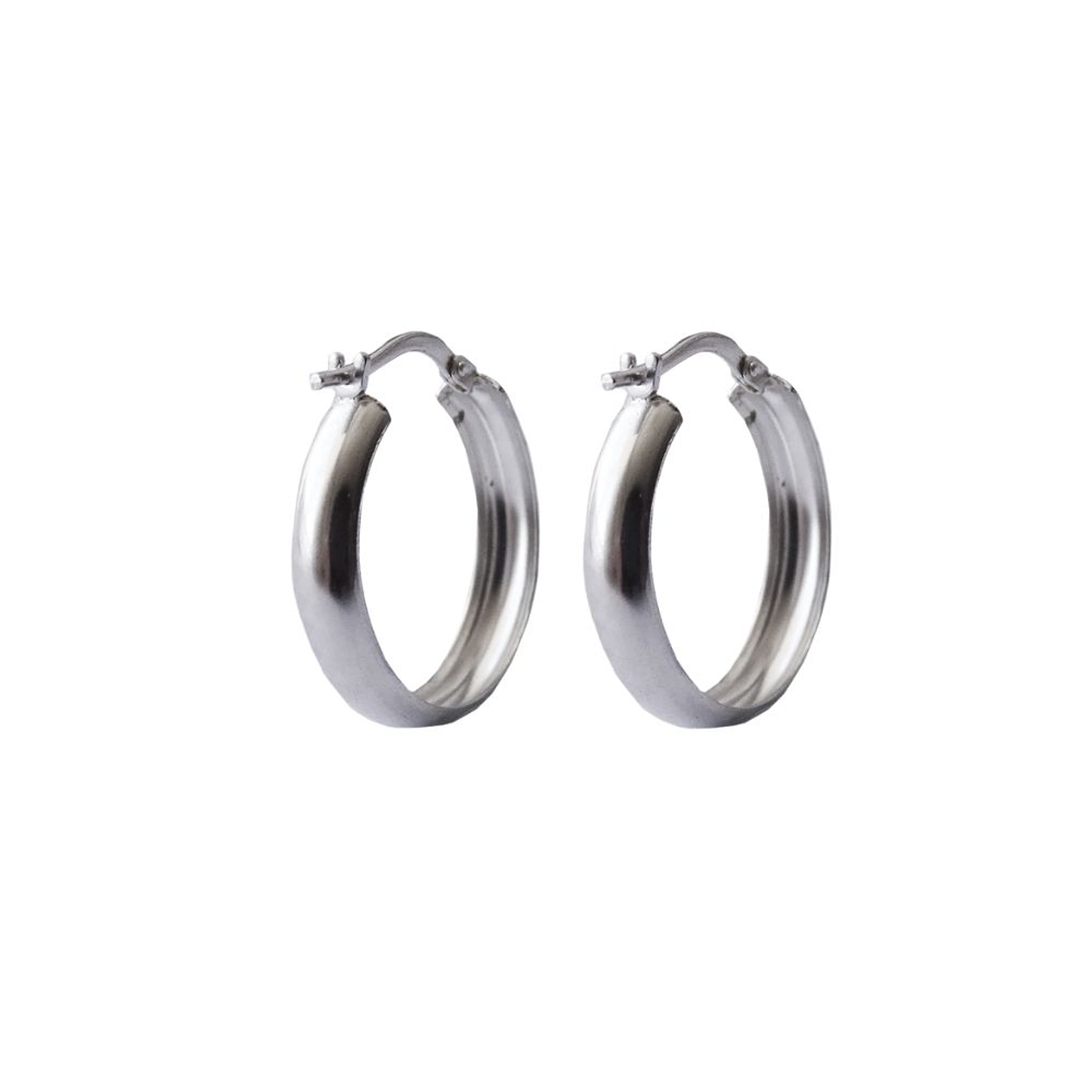 Aros De Plata 925 Argollas Lisa 2cm 1