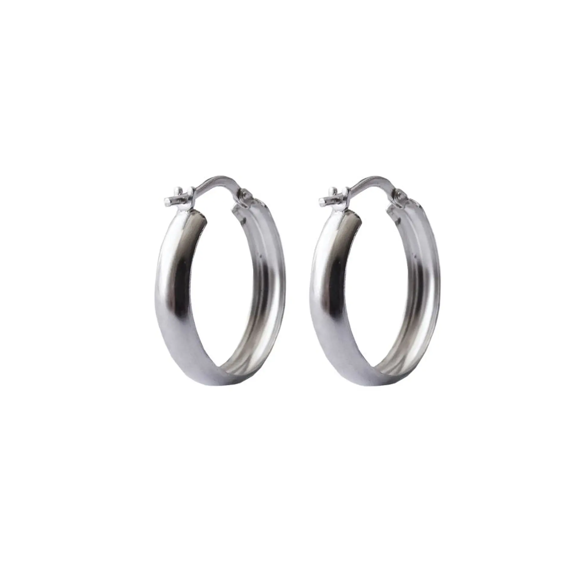 Aros De Plata 925 Argollas Lisa 2cm 1