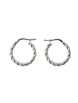 Aros De Plata 925 Argollas Enroscada 2cm