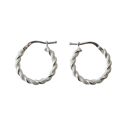 Aros De Plata 925 Argollas Enroscada 2cm