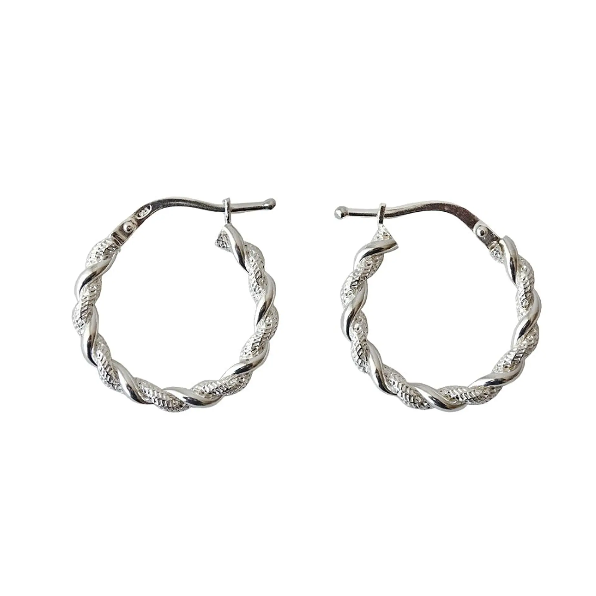 Aros De Plata 925 Argollas Enroscada 2cm 1