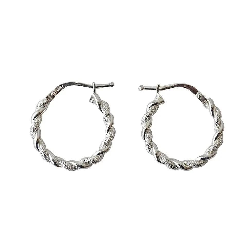 Aros De Plata 925 Argollas Enroscada 2cm 1