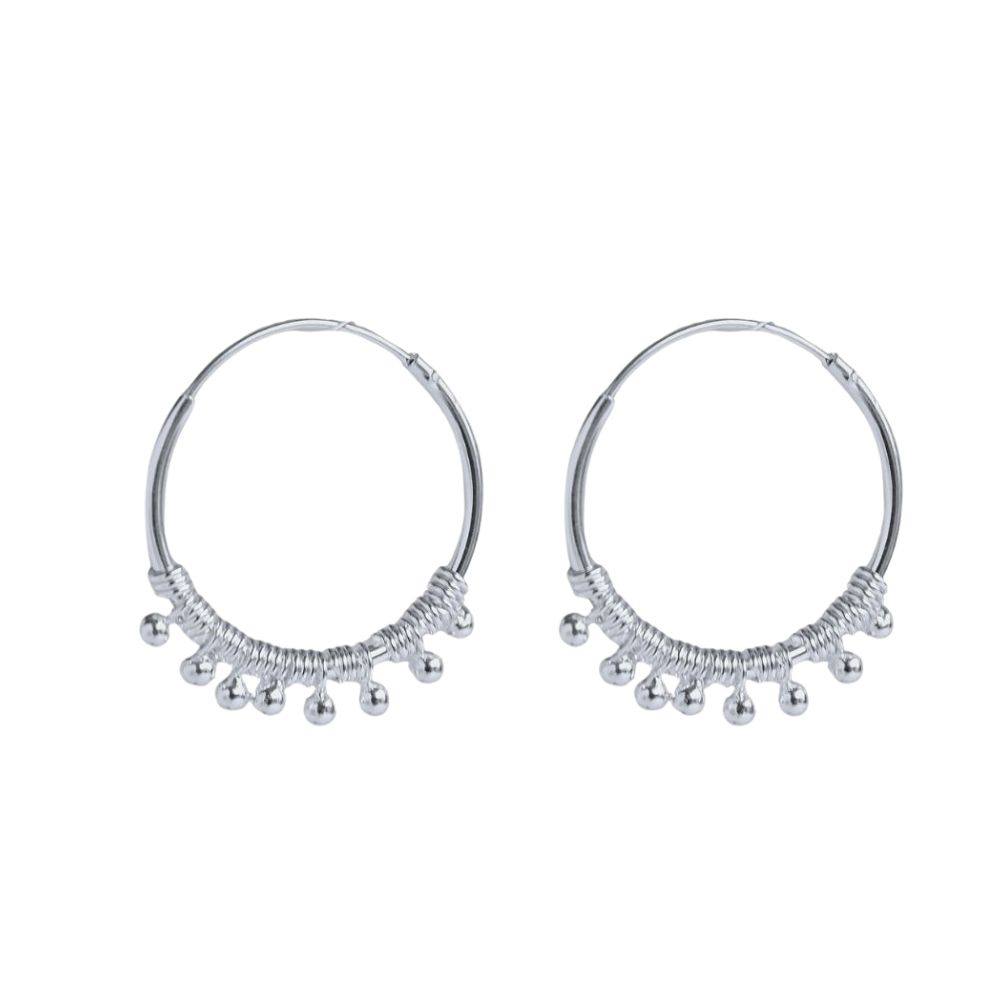 Argollas Bolitas Plata 925 · 20 MM