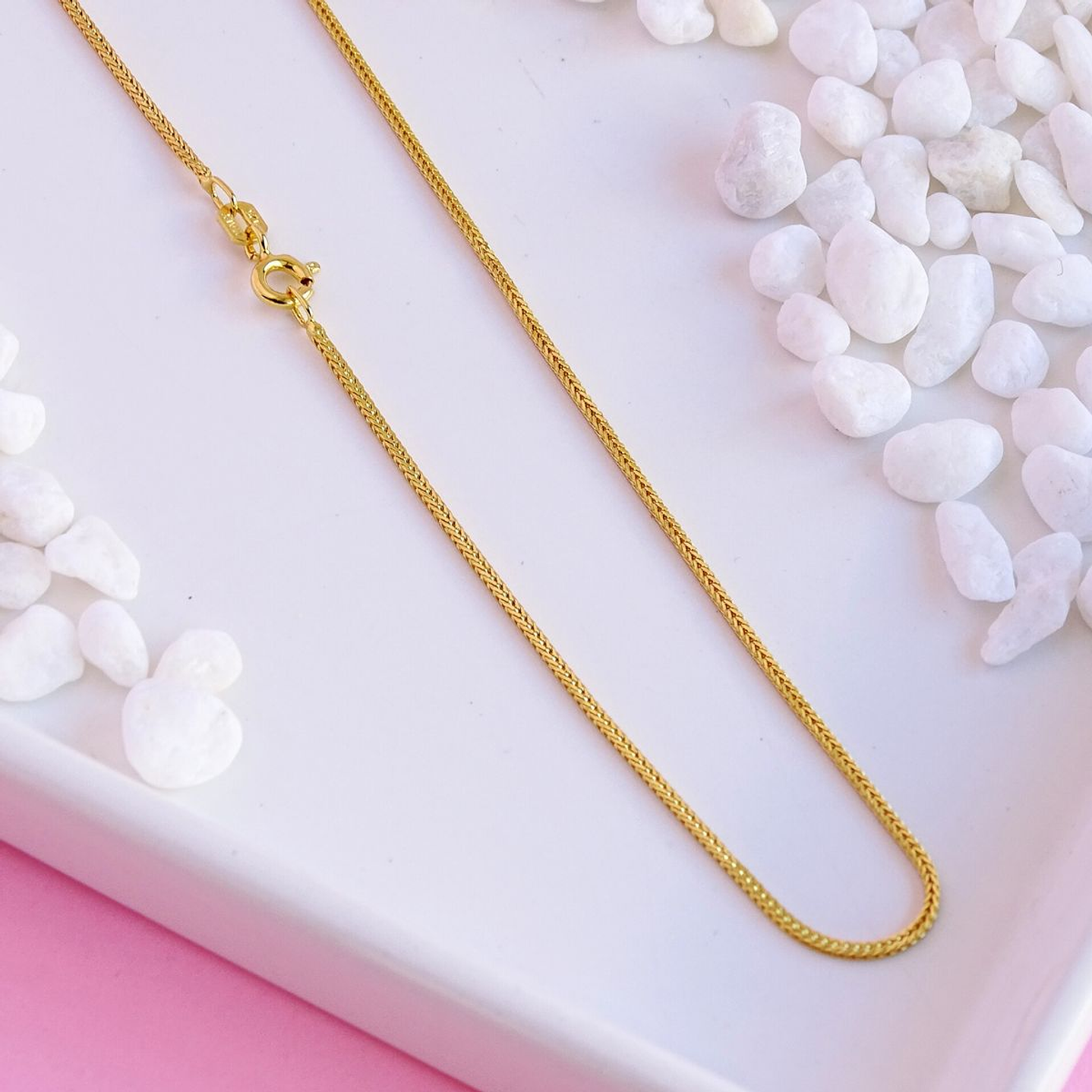 Collar De Plata Con Baño De Oro Espiga 3