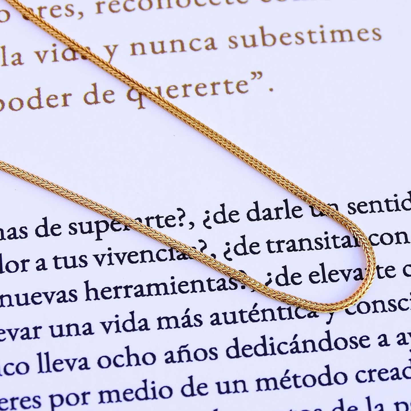 Collar De Plata Con Baño De Oro Espiga 4