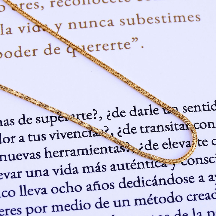 Collar De Plata Con Baño De Oro Espiga 4