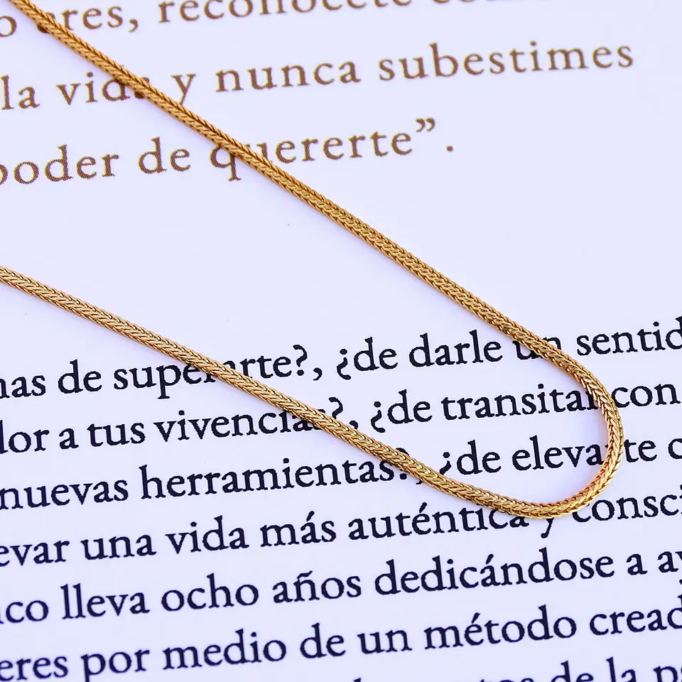 Collar De Plata Con Baño De Oro Espiga 4