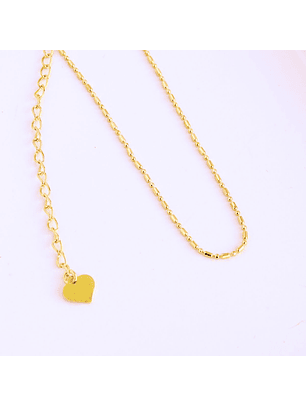 Collar De Plata Con Baño De Oro Punto y Coma