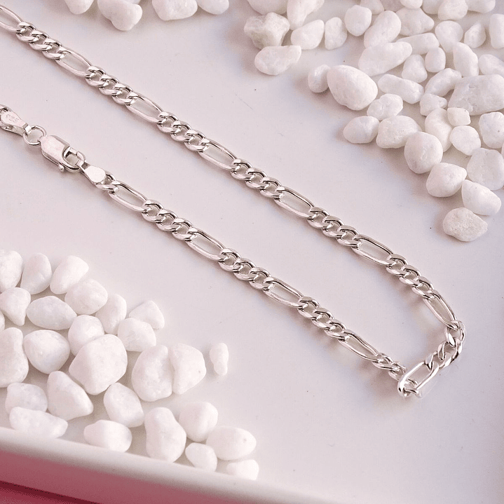 Cadena De Plata 925 Fígaro G 60cm 2