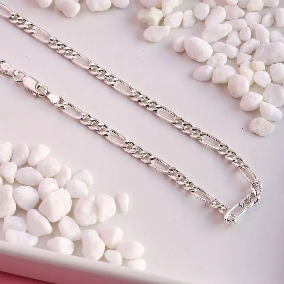 Cadena De Plata 925 Fígaro G 60cm 2