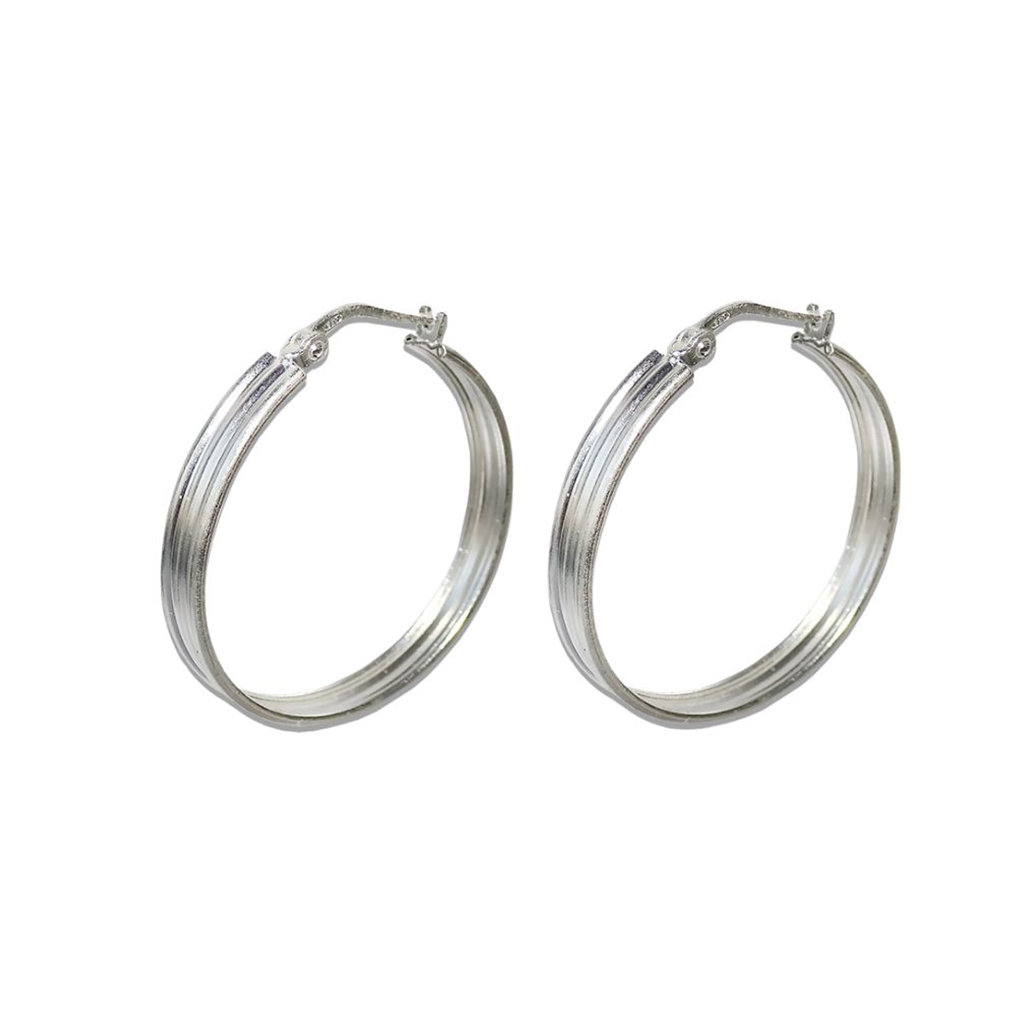 Aros De Plata 925 Argollas Mayu 27mm 1