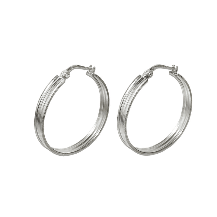Aros De Plata 925 Argollas Mayu 27mm 1