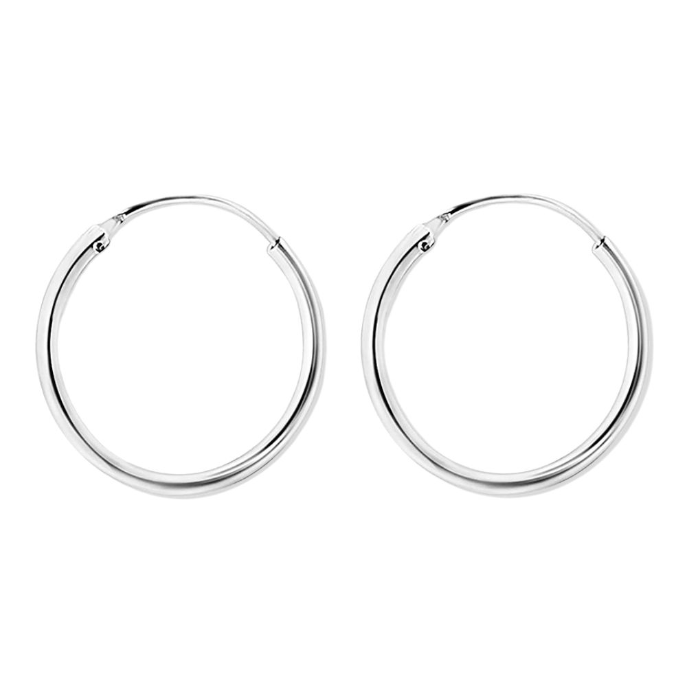 Argollas Lisas Plata 925 · 30 MM